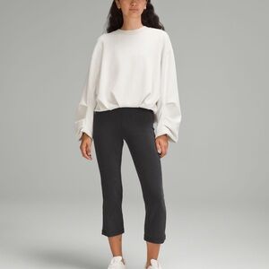 Lululemon Charcoal Ribbed Softstreme zip leg HR Crop Pants